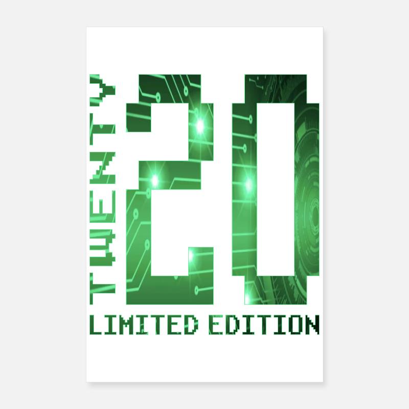 20. Geburtstag Gamer Pixel Geschenkidee Poster 40x60 cm