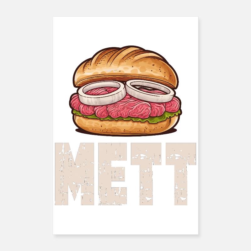Mett Rolls Fan METT Breakfast Snack Mettigel Poster 16" x 24" (40x60 cm)