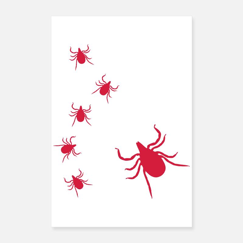 Tiques - Poster 40 x 60 cm - blanc
