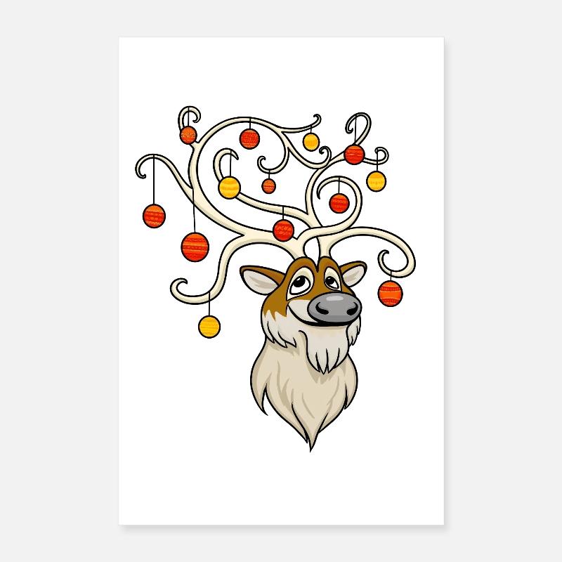 Festive Reindeer Poster 16" x 24" (40x60 cm)