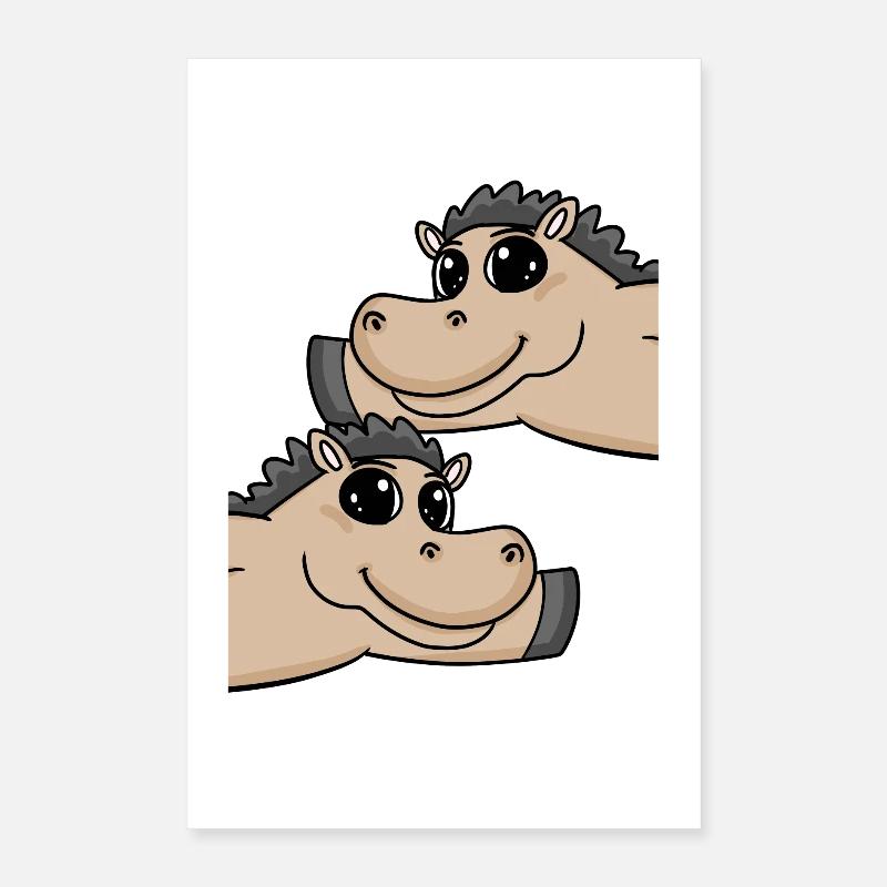 Chevaux à cheval Poster 40 x 60 cm
