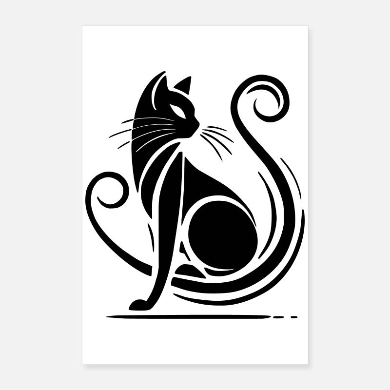 Moderne schwarze Katze Poster 40x60 cm