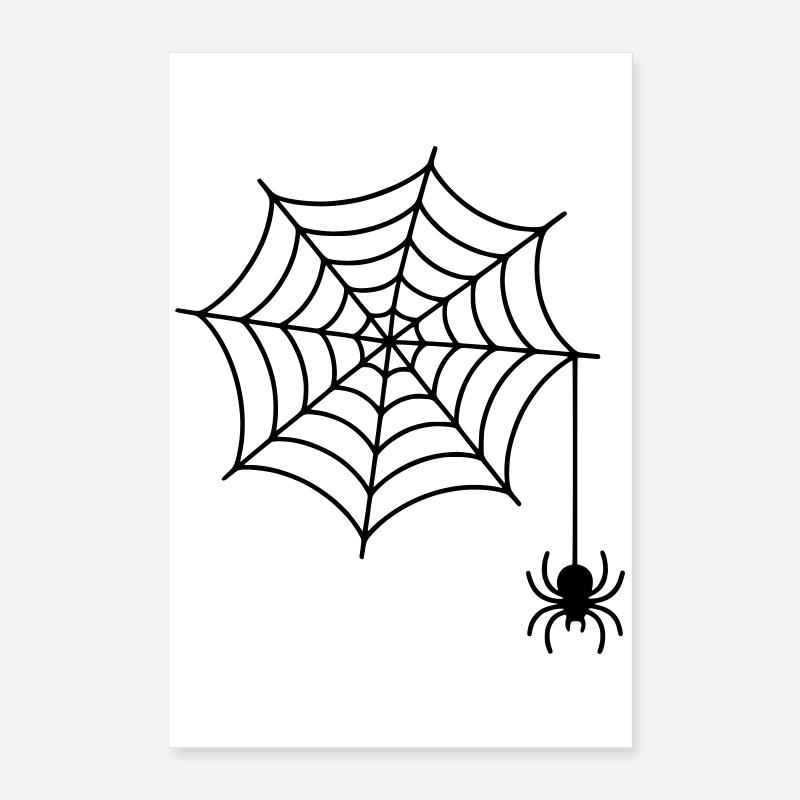 Toile d’araignée avec silhouette d’araignée Poster 40 x 60 cm