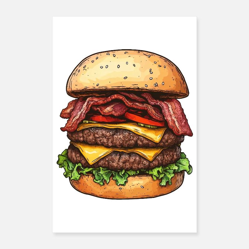 Cheeseburger double bacon :) Poster 40 x 60 cm