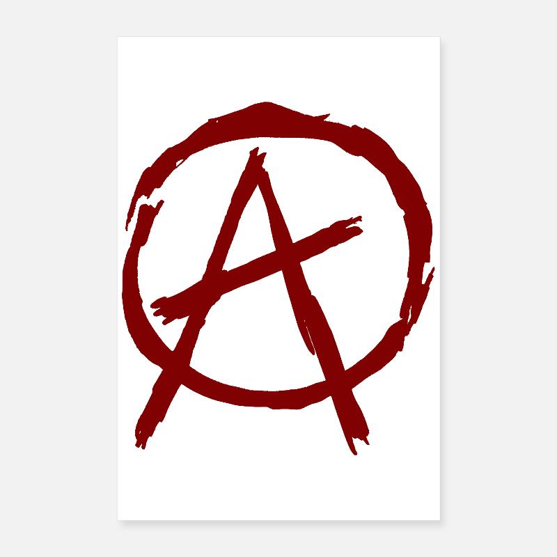 Simbolo dell'anarchia in cerchio - rosso scuro Poster 40x60 cm