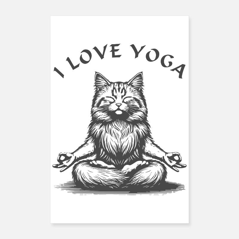 ChatsYoga Lotus Pose Poster 40 x 60 cm