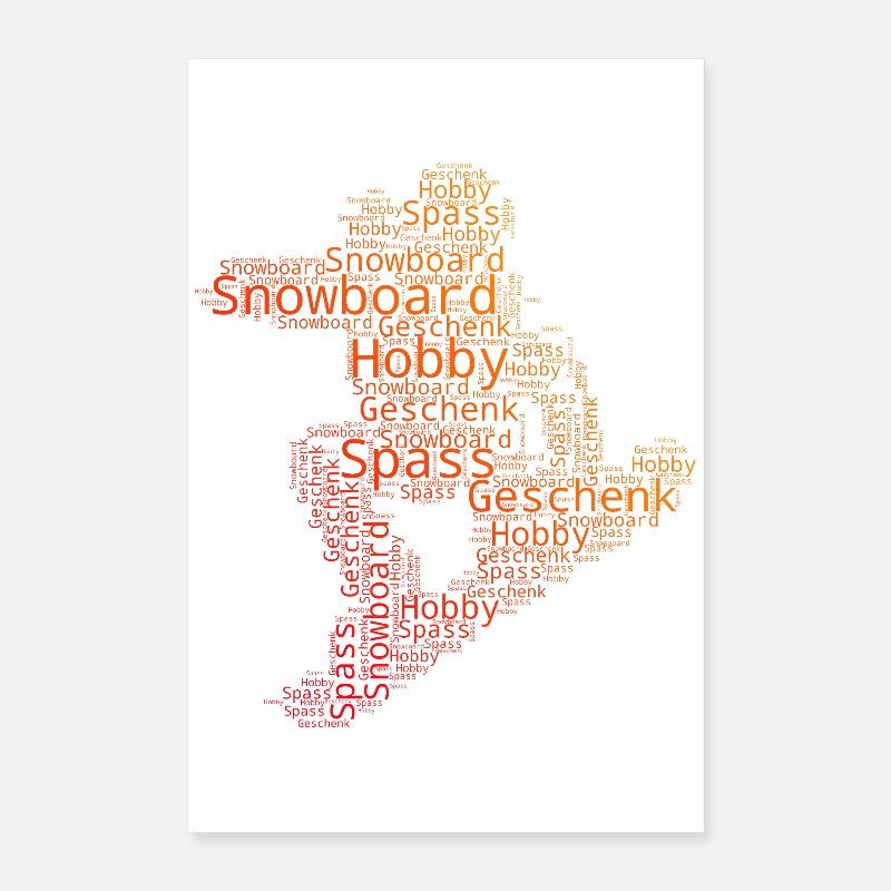 Message de snowboard clair Poster 40 x 60 cm