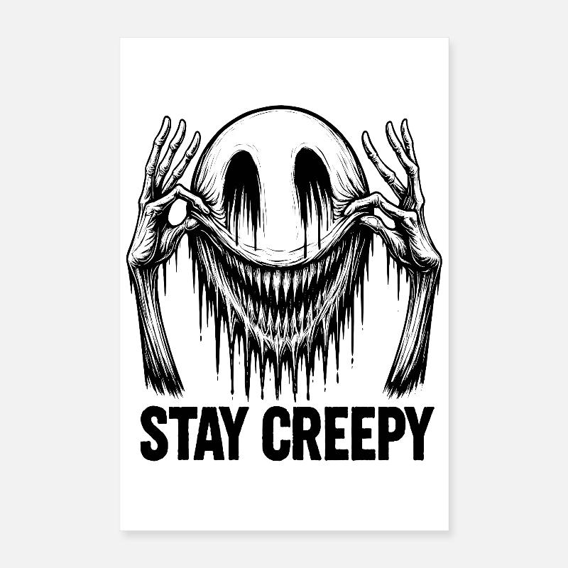 Schmelzendes Lächeln – Dunkle Comic-Horror-Kunst Poster 40x60 cm