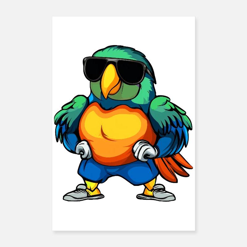 Fitness Parrot Poster 16" x 24" (40x60 cm)