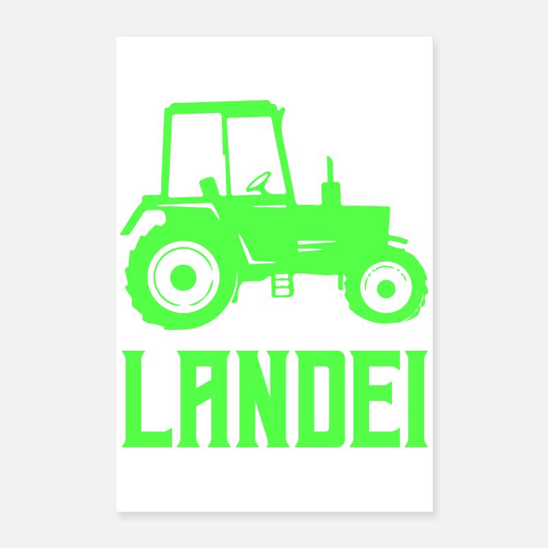 Traktor Silhouette Landei Poster 40x60 cm
