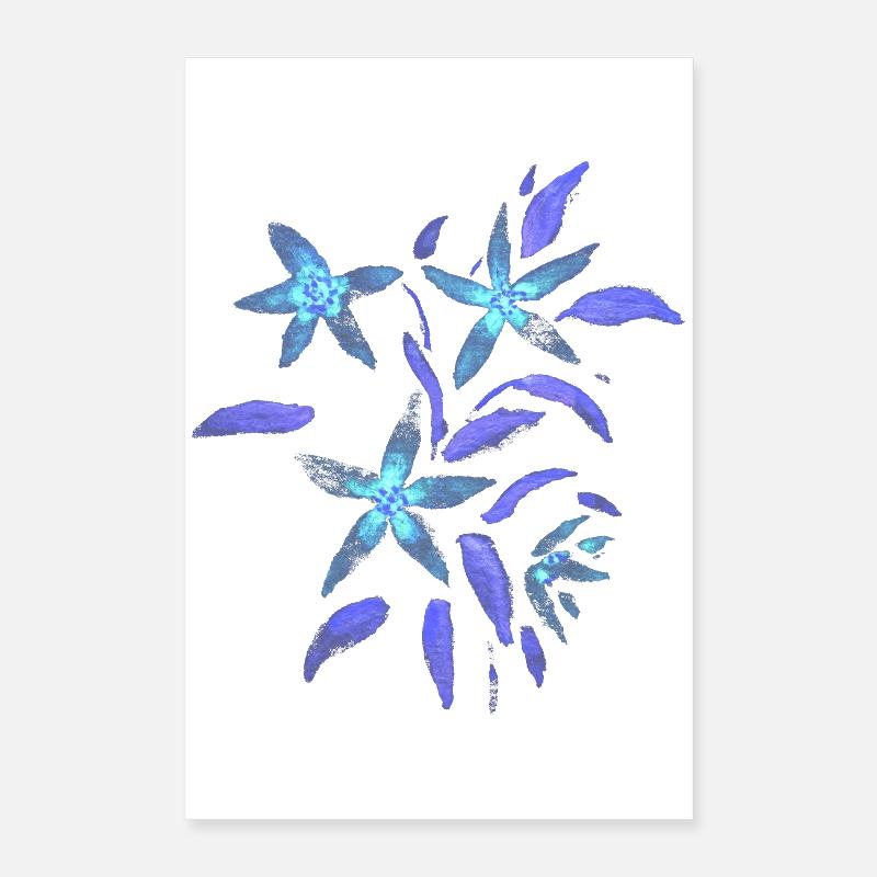 Fleurs - mauve - fleurs Poster 40 x 60 cm