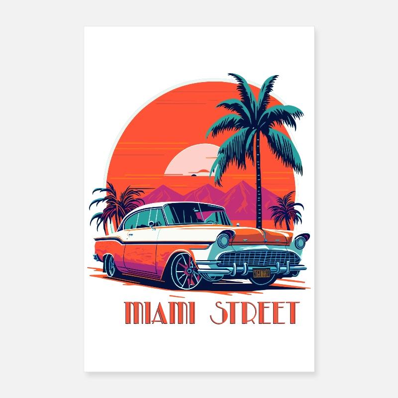 MIAMI STREET Poster 40x60 cm