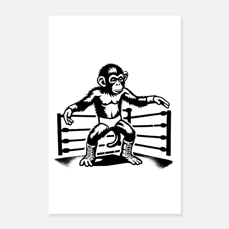 Monde des singes de lutte Poster 40 x 60 cm