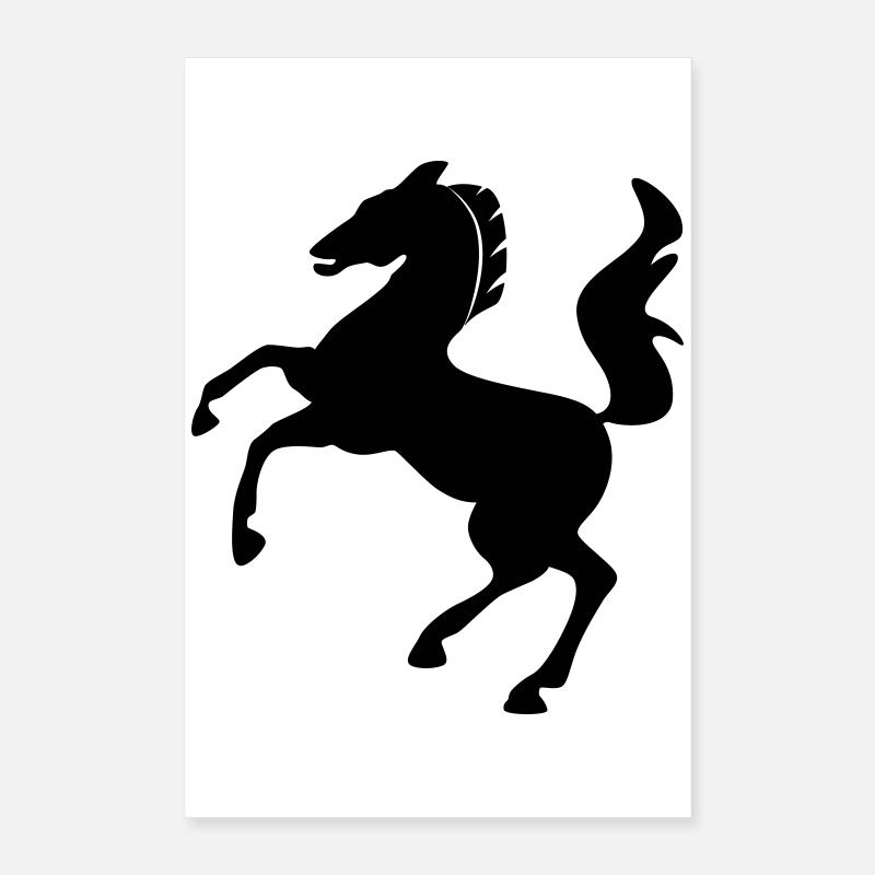 Pferd Symbol dynamisch springend Poster 40x60 cm
