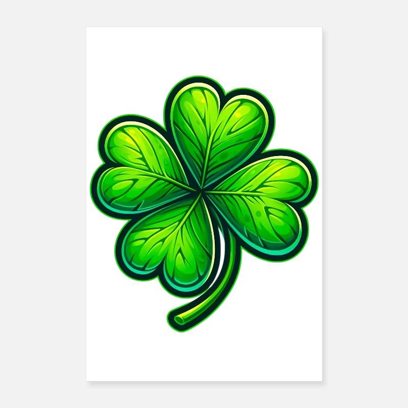 Vierblättriges Kleeblatt Poster 40x60 cm