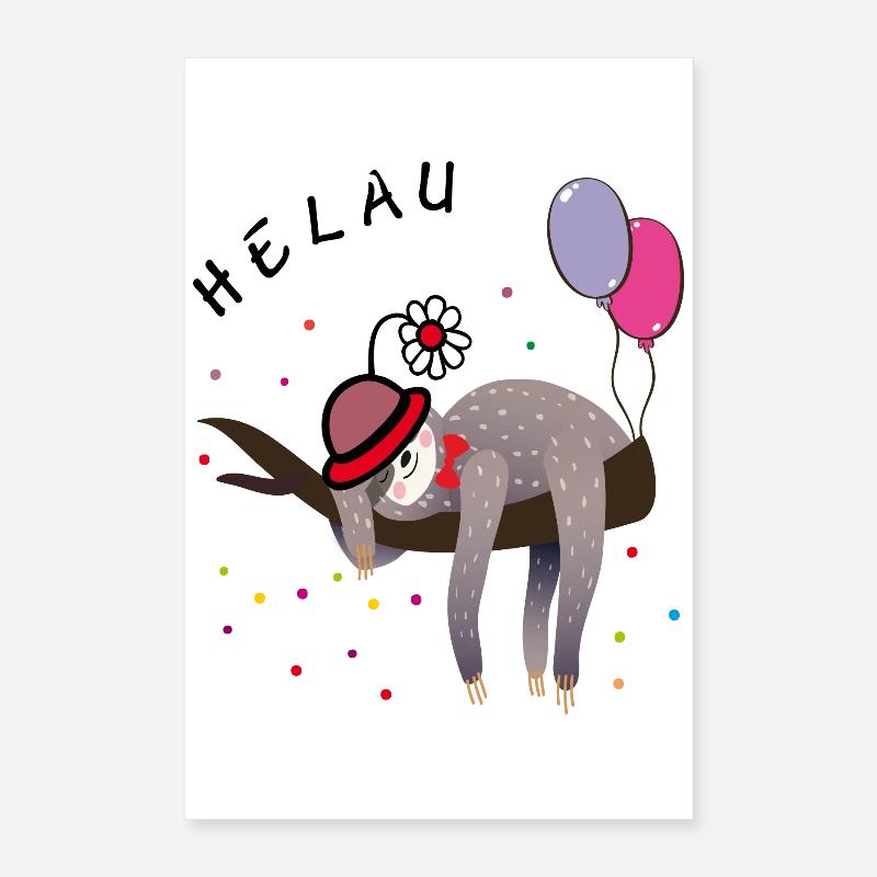 Faultier Fasching Poster 40x60 cm