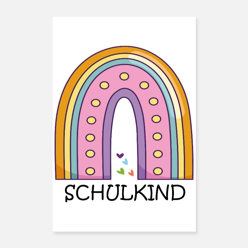 Schulkind Regenbogen Poster 40x60 cm