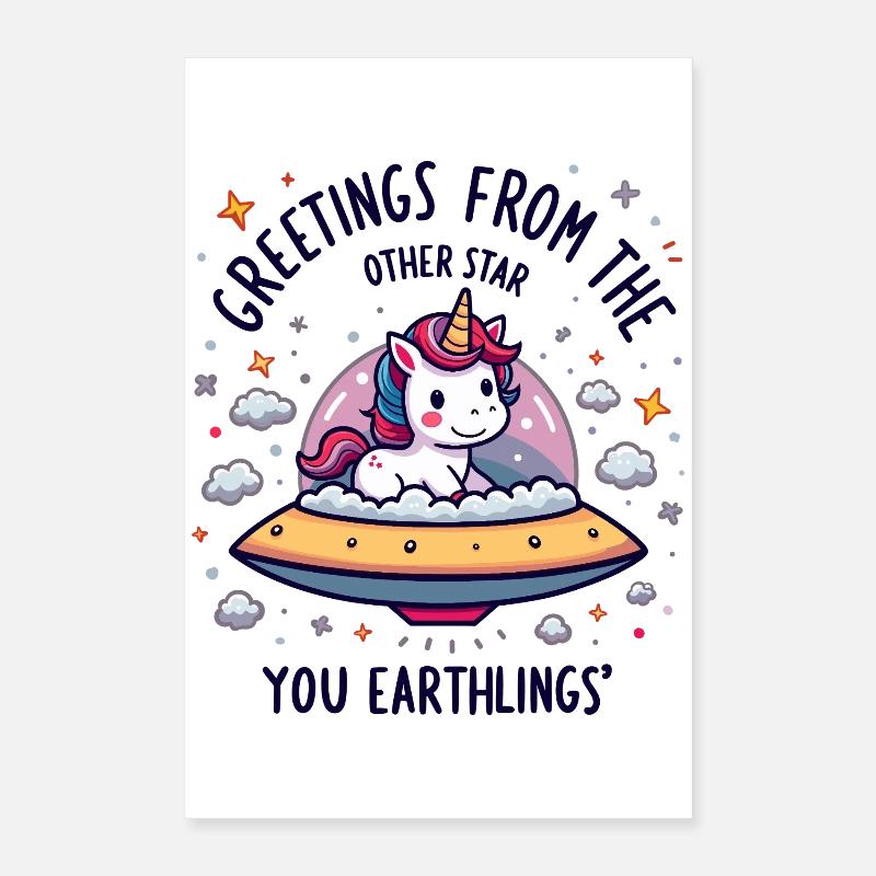 Unicorn from space Poster 16" x 24" (40x60 cm)