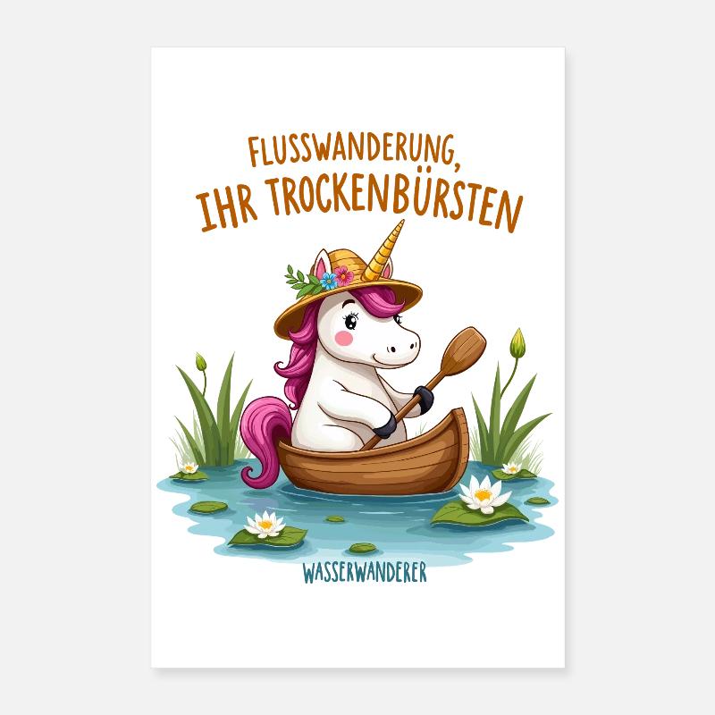 Excursion en canoë Licorne Poster 40 x 60 cm