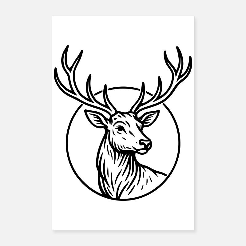 Groß, Reh Poster 40x60 cm