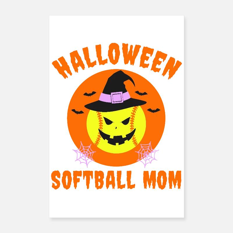 Conception de maman de softball d’Halloween Poster 40 x 60 cm