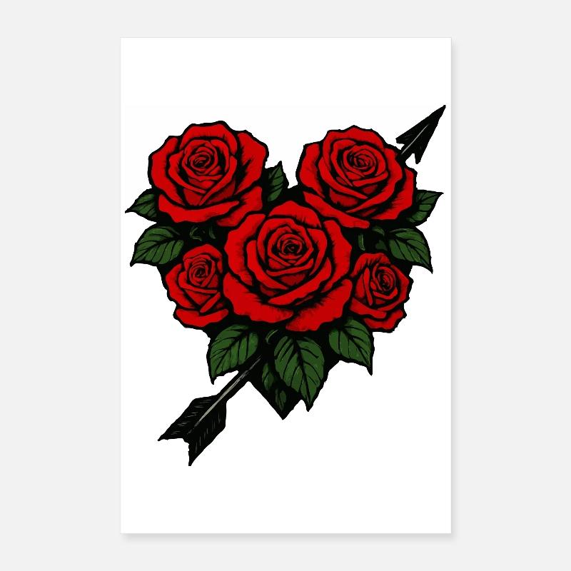 Rosenherz Liebe Poster 40x60 cm