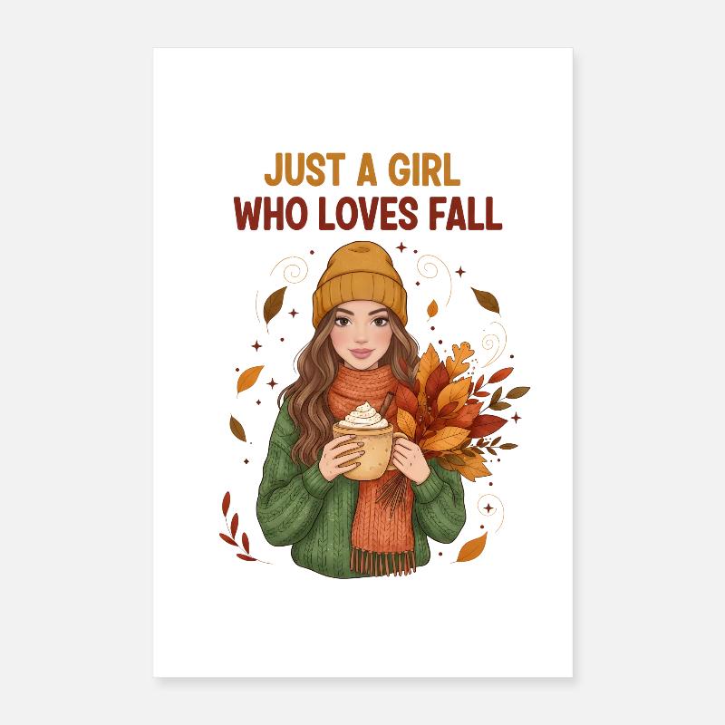 Das Mädchen, das den Herbst liebt Poster 40x60 cm