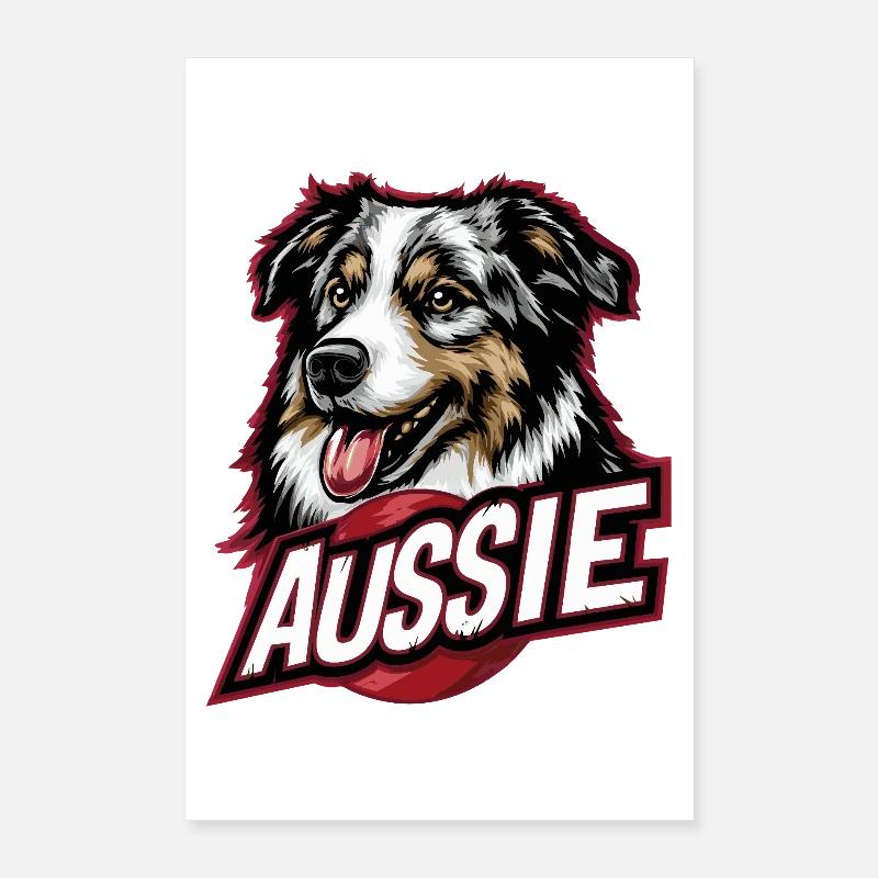Aussie Hund Design – Australian Shepherd Fan Poster 40x60 cm