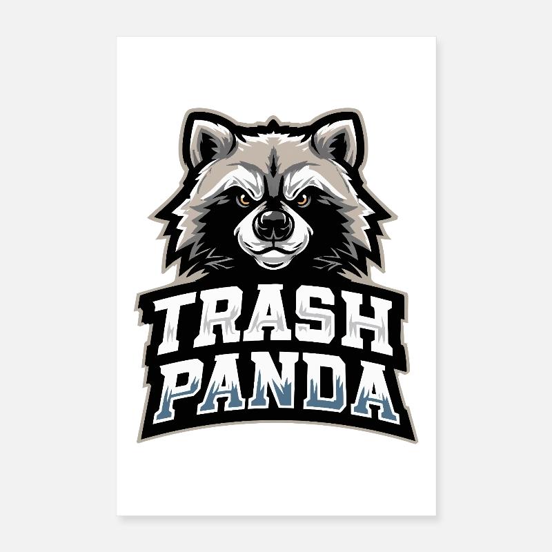 Trash Panda Waschbär Emblem Poster 40x60 cm