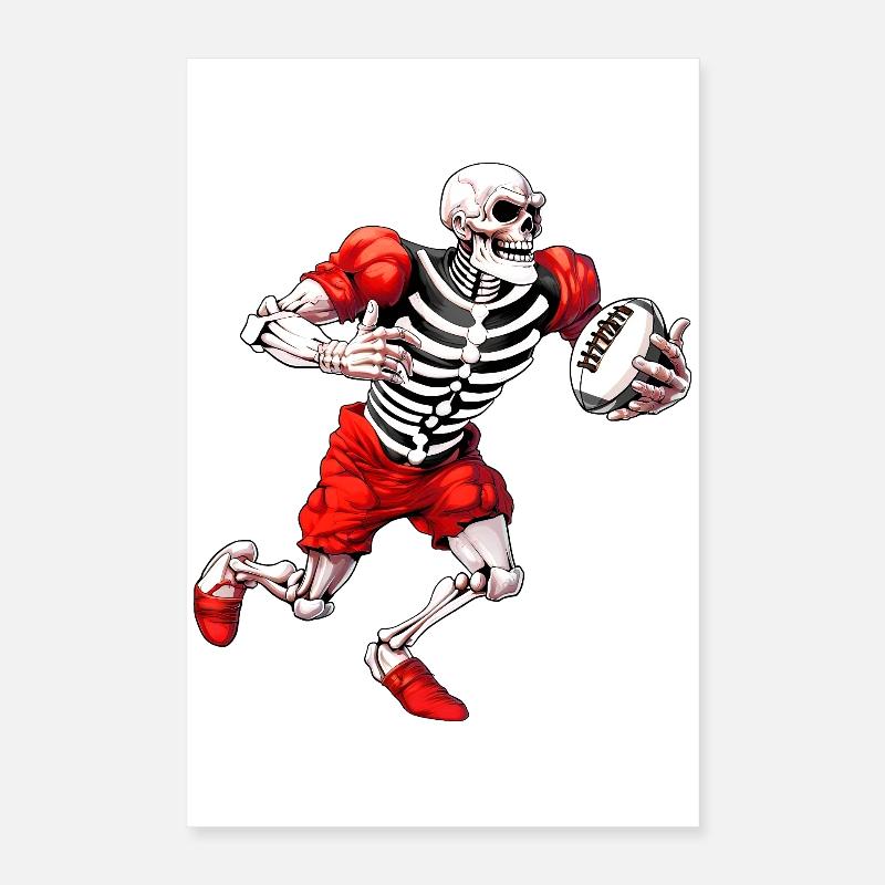 Skeletons Rugby Poster 40x60 cm