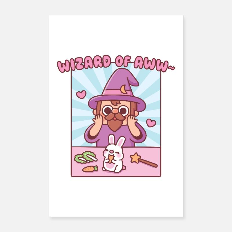 Le Sorcier drôle de l’Aw et le Lapin Mignon Poster 40 x 60 cm