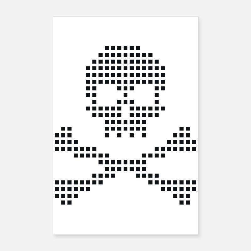 Os croisés du crâne pixel Poster 40 x 60 cm