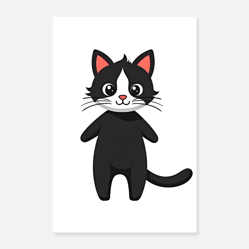 Schwarze Katze Poster 40x60 cm
