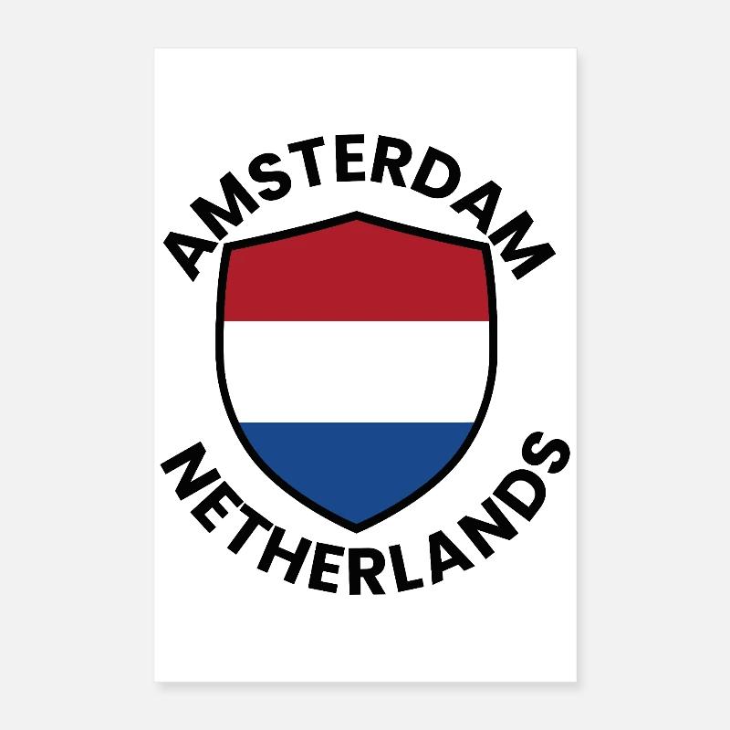 Amsterdam Shield Dutch Flag Poster 16" x 24" (40x60 cm)