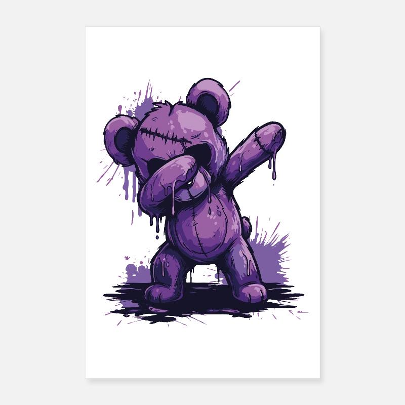 Zombie Teddy Dab Poster 40 x 60 cm