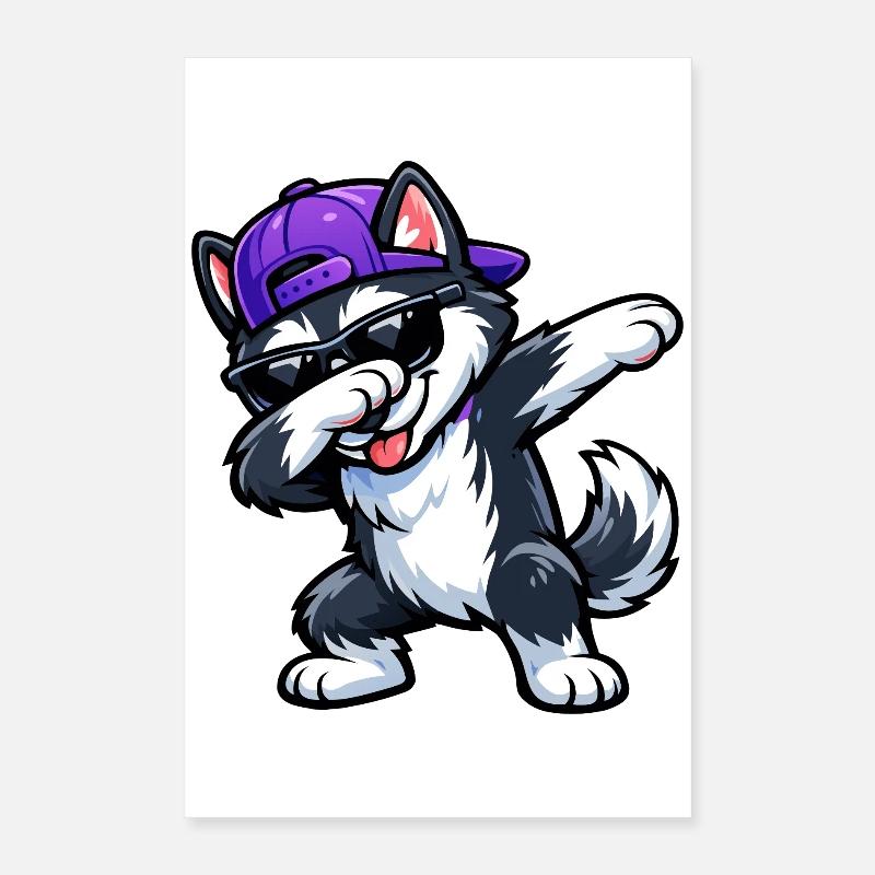 Tamponnement Husky Poster 40 x 60 cm