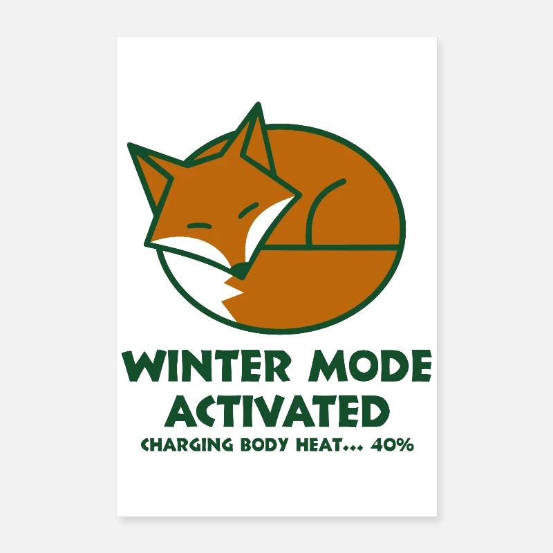 Renard d’hiver activé Poster 40 x 60 cm