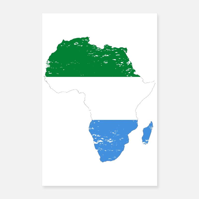 Sierra_Leone_Flagge_Afrika_used Poster 40 x 60 cm