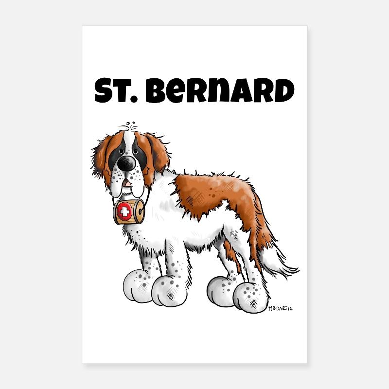 Der Bernhardiner ist da Poster 40x60 cm