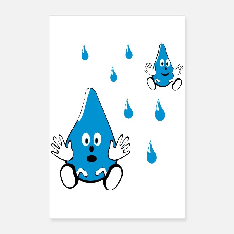 Petits amis goutte d’eau Poster 40 x 60 cm