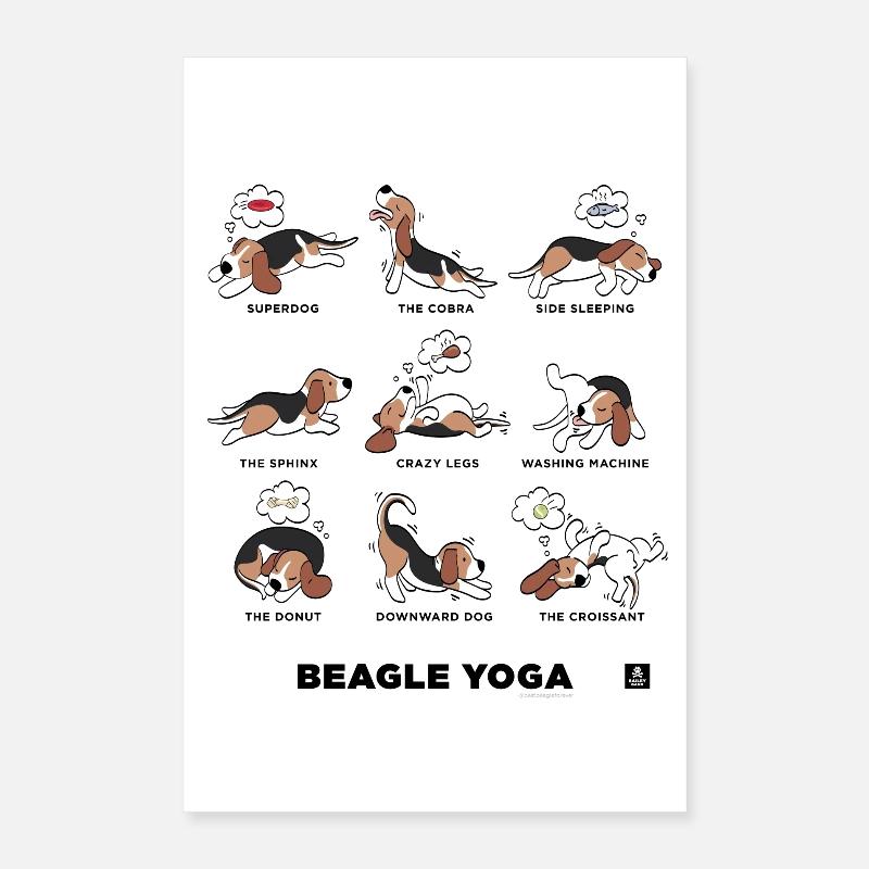 BEAGLE YOGA Poster 40 x 60 cm
