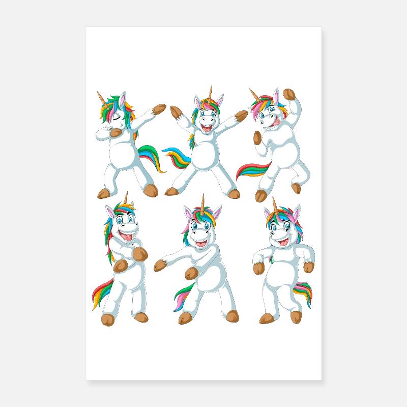 Dabbing de licorne Poster 40 x 60 cm