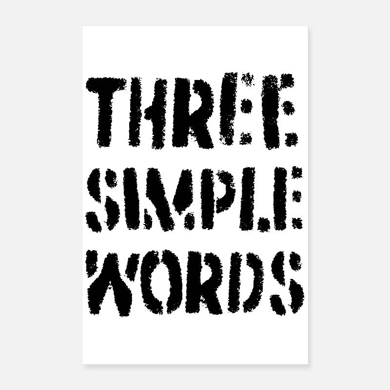 Trois mots simples Poster 40 x 60 cm