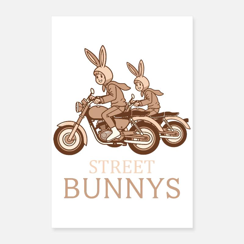 Lapins motards Poster 40 x 60 cm