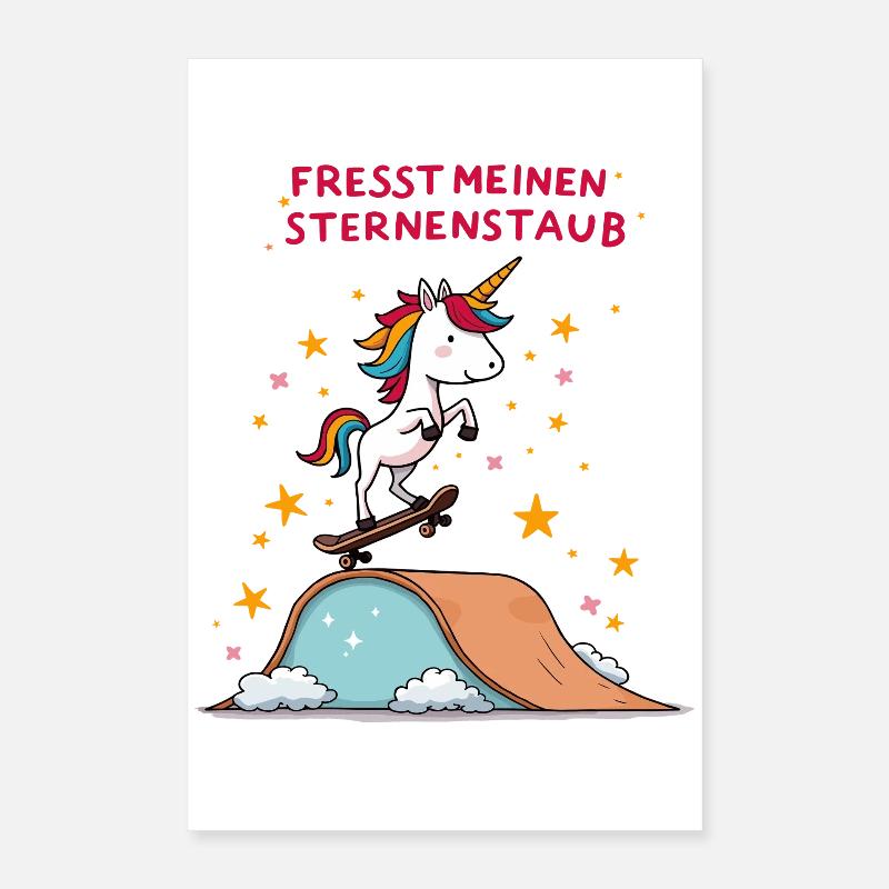Skateboard-Einhorn Poster 40x60 cm