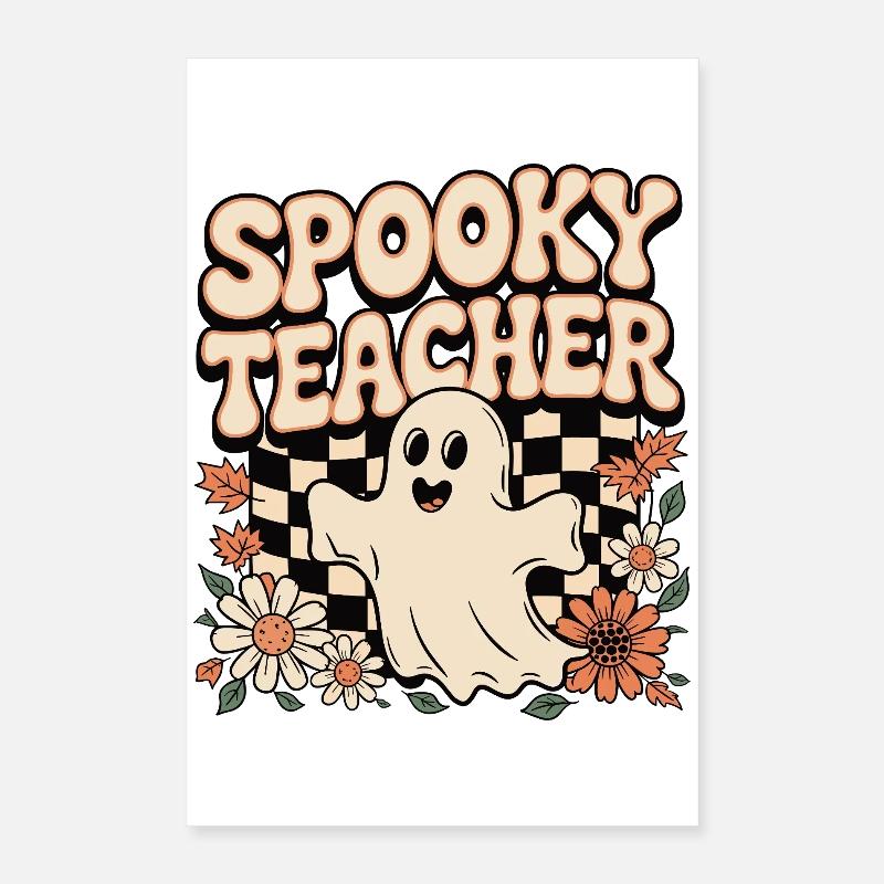Spooky Teacher Halloween Design Poster 16" x 24" (40x60 cm)