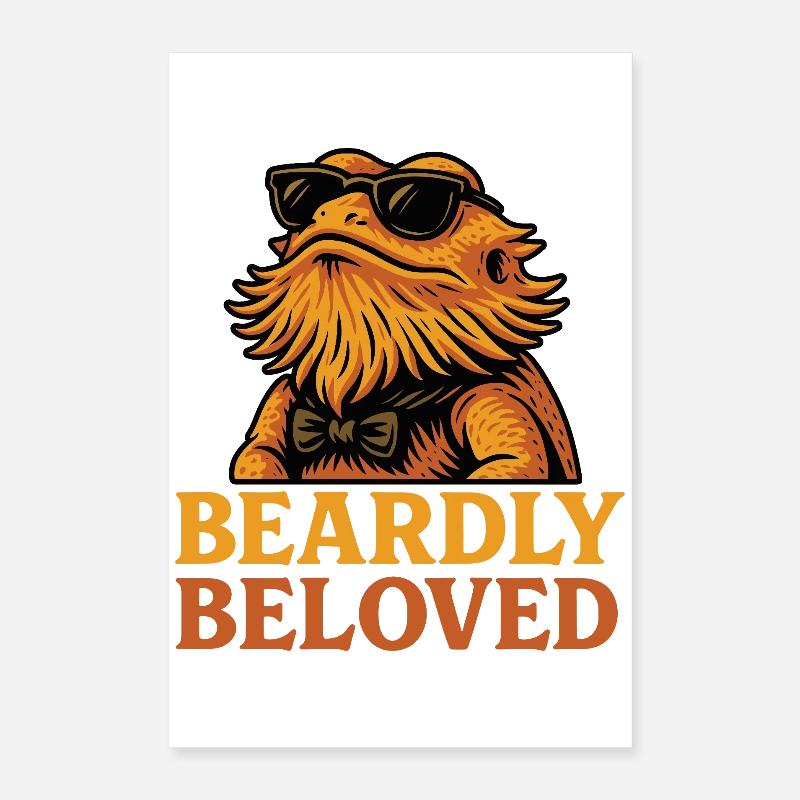 Bearded Dragon Pun Funny Lizard Reptile Poster 16" x 24" (40x60 cm)