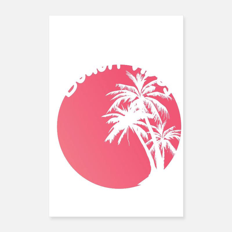 Beach Vibes Palm Sunset Design Poster 40x60 cm