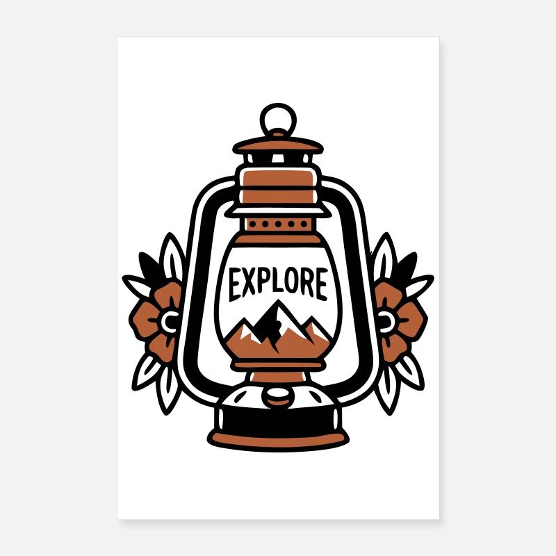 Lanterne Explore Mountains Vintage Poster 40 x 60 cm