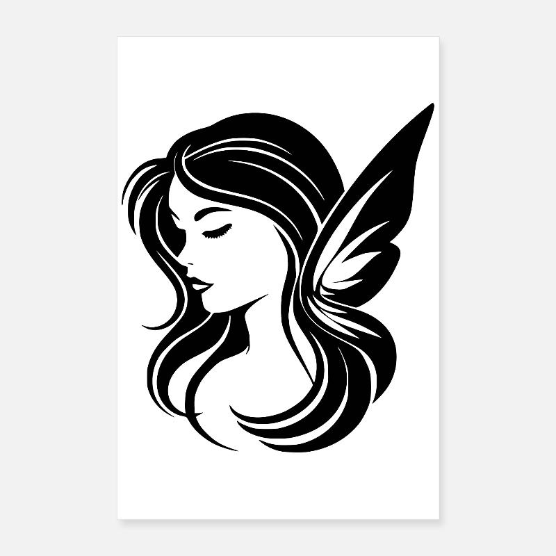 Silhouette minimaliste de fée Poster 40 x 60 cm